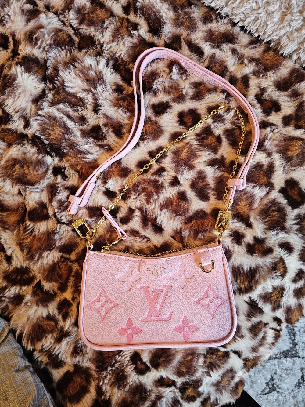 Louis Vuitton Pink Monogram Embossed Crossbody Pochette